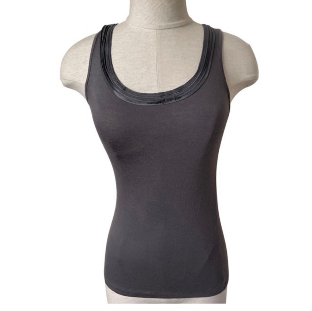 Banana Republic grey tank with layered neckline